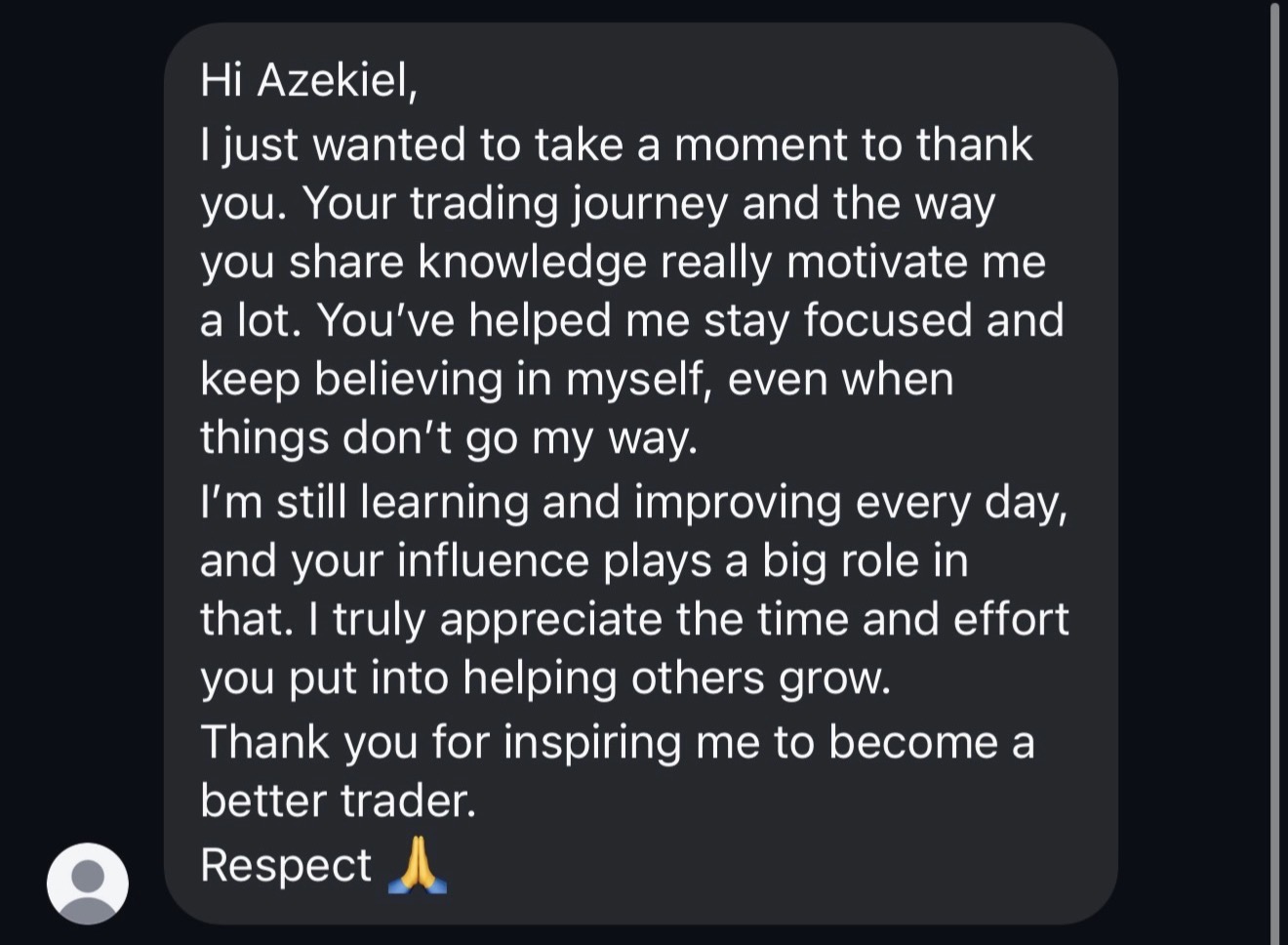 Member testimonial about mindset