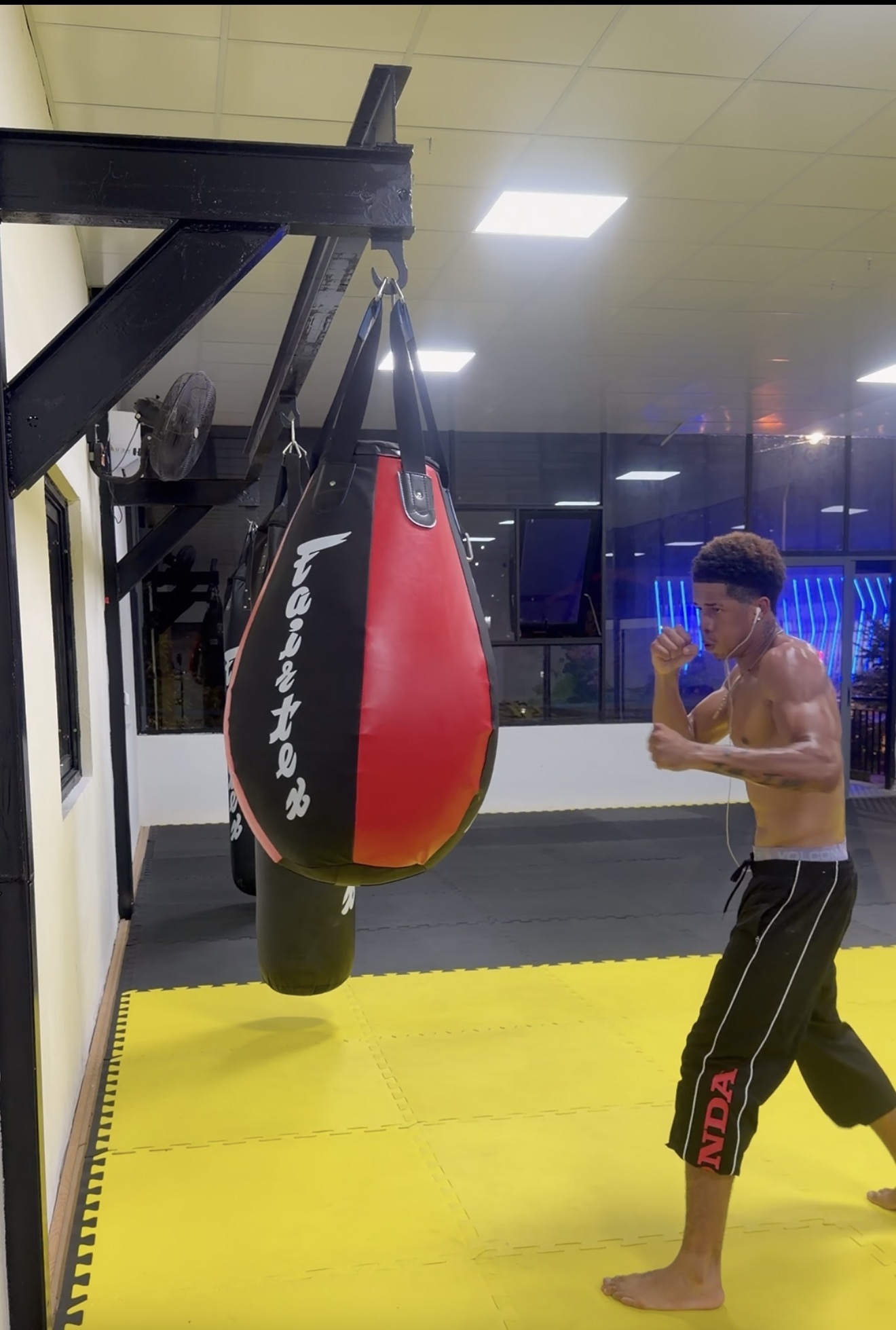 Azekiel training in the boxing gym