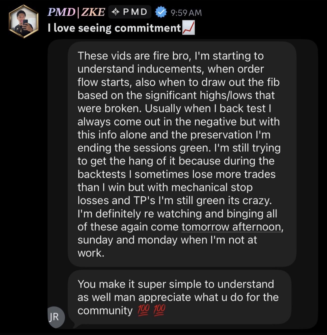 Member testimonial about risk